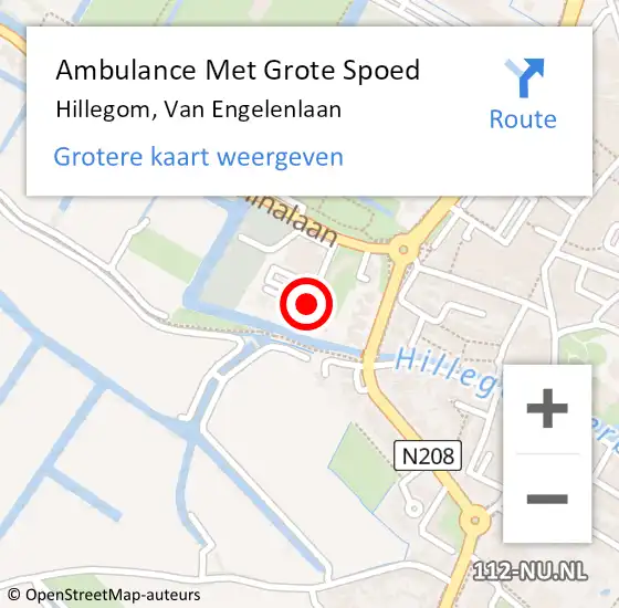 Locatie op kaart van de 112 melding: Ambulance Met Grote Spoed Naar Hillegom, Van Engelenlaan op 24 mei 2015 03:25