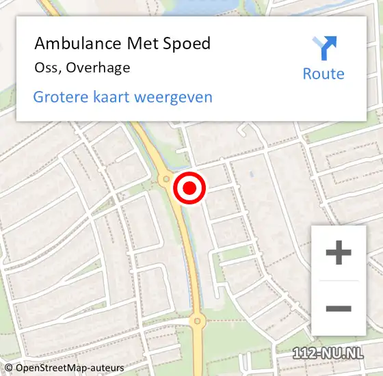 Locatie op kaart van de 112 melding: Ambulance Met Spoed Naar Oss, Overhage op 24 mei 2015 03:33