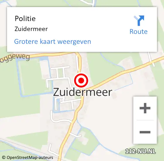 Locatie op kaart van de 112 melding: Politie Zuidermeer op 24 mei 2015 04:19