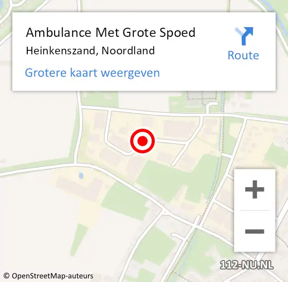 Locatie op kaart van de 112 melding: Ambulance Met Grote Spoed Naar Heinkenszand, Noordland op 24 mei 2015 10:02