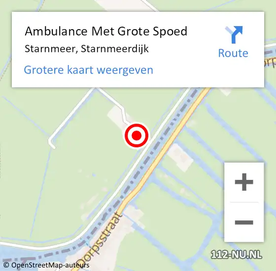 Locatie op kaart van de 112 melding: Ambulance Met Grote Spoed Naar Starnmeer, Starnmeerdijk op 24 mei 2015 12:14