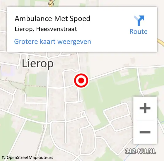 Locatie op kaart van de 112 melding: Ambulance Met Spoed Naar Lierop, Heesvenstraat op 24 mei 2015 12:52