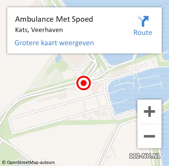 Locatie op kaart van de 112 melding: Ambulance Met Spoed Naar Kats, Veerhaven op 24 mei 2015 13:34