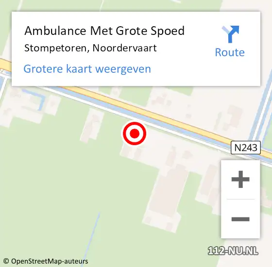 Locatie op kaart van de 112 melding: Ambulance Met Grote Spoed Naar Stompetoren, Noordervaart op 24 mei 2015 13:43