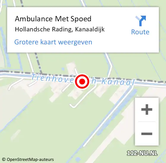 Locatie op kaart van de 112 melding: Ambulance Met Spoed Naar Hollandsche Rading, Kanaaldijk op 24 mei 2015 14:09