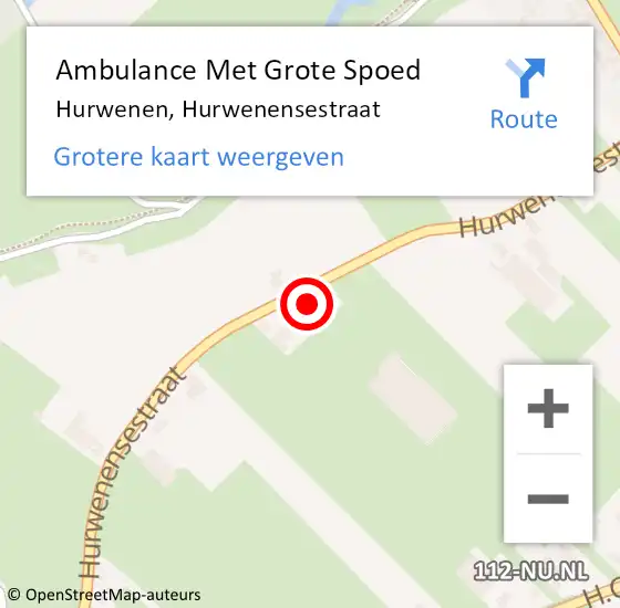 Locatie op kaart van de 112 melding: Ambulance Met Grote Spoed Naar Hurwenen, Hurwenensestraat op 24 mei 2015 14:17