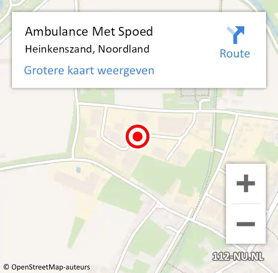 Locatie op kaart van de 112 melding: Ambulance Met Spoed Naar Heinkenszand, Noordland op 24 mei 2015 15:02