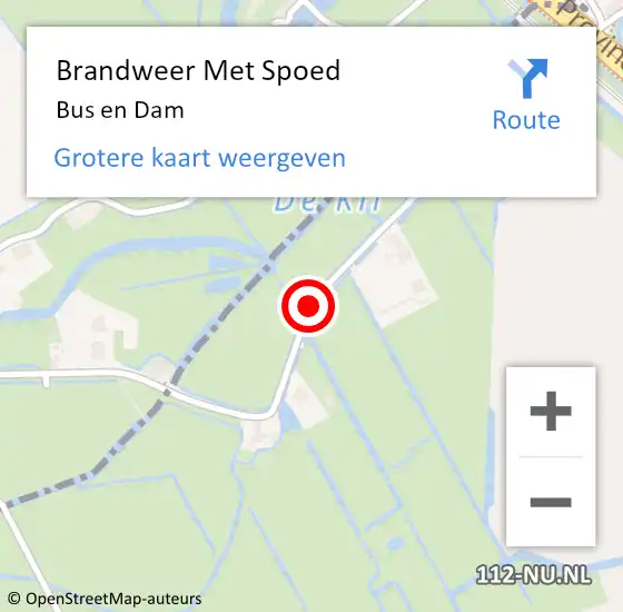 Locatie op kaart van de 112 melding: Brandweer Met Spoed Naar Bus en Dam op 24 mei 2015 16:04
