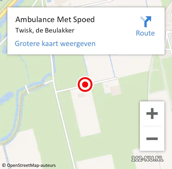 Locatie op kaart van de 112 melding: Ambulance Met Spoed Naar Twisk, de Beulakker op 24 mei 2015 16:08