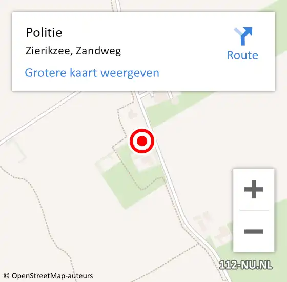 Locatie op kaart van de 112 melding: Politie Zierikzee, Zandweg op 24 mei 2015 16:40