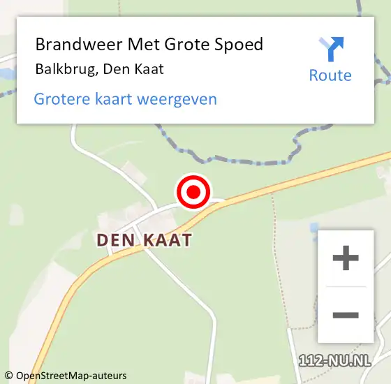 Locatie op kaart van de 112 melding: Brandweer Met Grote Spoed Naar Balkbrug, Den Kaat op 24 mei 2015 17:02