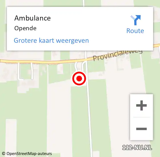 Locatie op kaart van de 112 melding: Ambulance Opende op 24 mei 2015 17:14