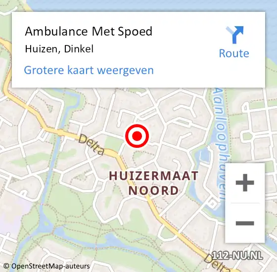 Locatie op kaart van de 112 melding: Ambulance Met Spoed Naar Huizen, Dinkel op 24 mei 2015 17:19