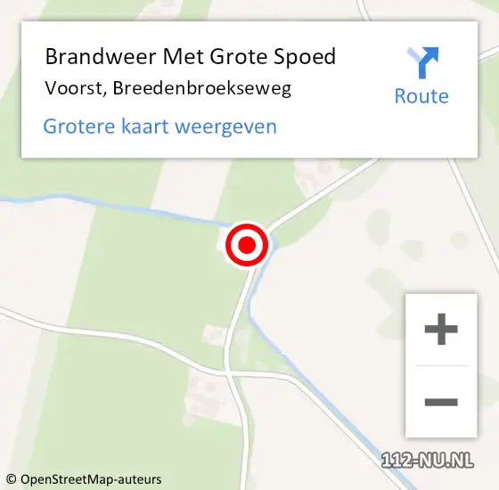 Locatie op kaart van de 112 melding: Brandweer Met Grote Spoed Naar Voorst, Breedenbroekseweg op 24 mei 2015 17:19