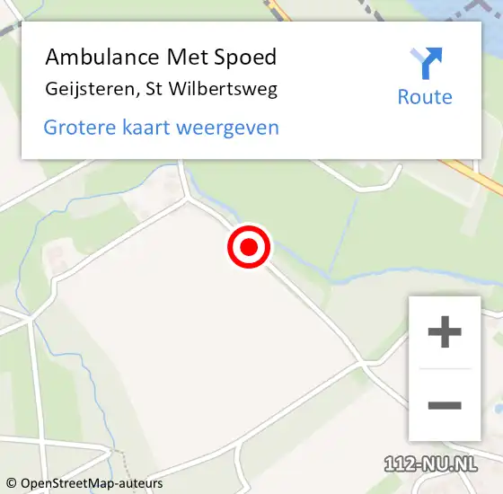 Locatie op kaart van de 112 melding: Ambulance Met Spoed Naar Geijsteren, St Wilbertsweg op 24 mei 2015 17:34