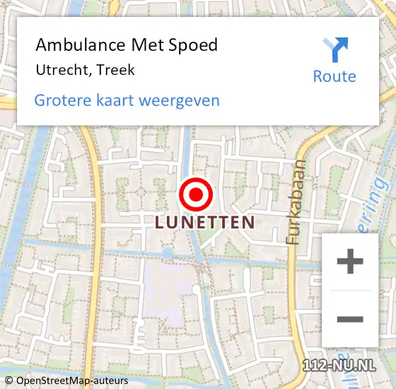 Locatie op kaart van de 112 melding: Ambulance Met Spoed Naar Utrecht, Treek op 24 mei 2015 19:04