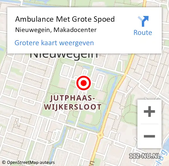 Locatie op kaart van de 112 melding: Ambulance Met Grote Spoed Naar Nieuwegein, Makadocenter op 24 mei 2015 19:50