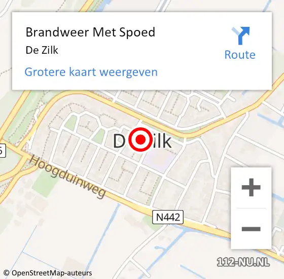 Locatie op kaart van de 112 melding: Brandweer Met Spoed Naar De Zilk op 24 mei 2015 20:35