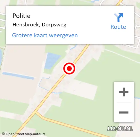 Locatie op kaart van de 112 melding: Politie Hensbroek, Dorpsweg op 25 mei 2015 01:32