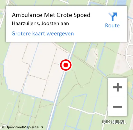 Locatie op kaart van de 112 melding: Ambulance Met Grote Spoed Naar Haarzuilens, Joostenlaan op 25 mei 2015 01:44