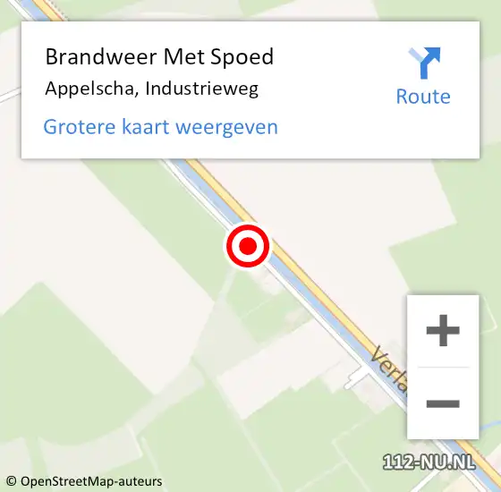 Locatie op kaart van de 112 melding: Brandweer Met Spoed Naar Appelscha, Industrieweg op 25 mei 2015 06:08