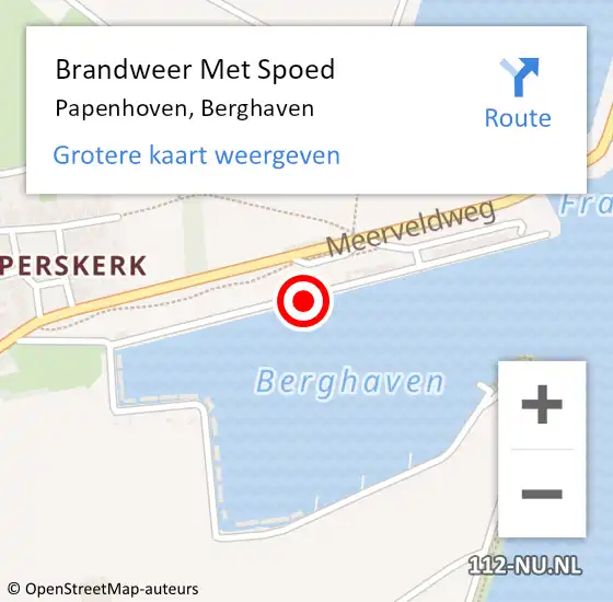 Locatie op kaart van de 112 melding: Brandweer Met Spoed Naar Papenhoven, Berghaven op 25 mei 2015 07:23