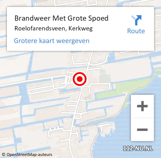 Locatie op kaart van de 112 melding: Brandweer Met Grote Spoed Naar Roelofarendsveen, Kerkweg op 8 november 2013 18:13