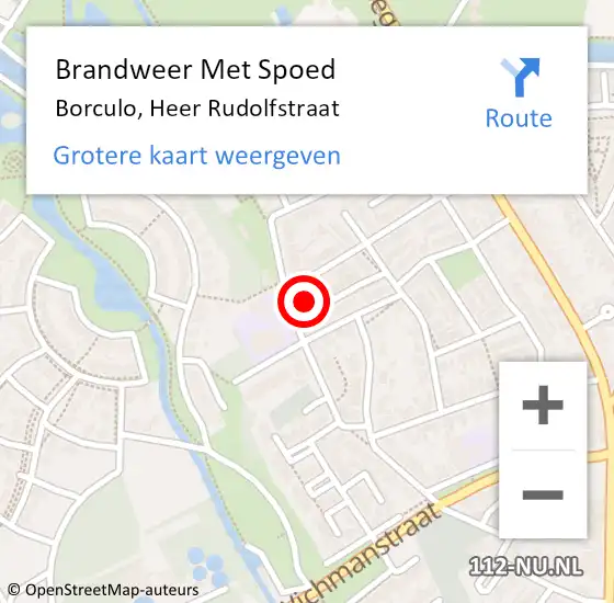 Locatie op kaart van de 112 melding: Brandweer Met Spoed Naar Borculo, Heer Rudolfstraat op 25 mei 2015 11:12