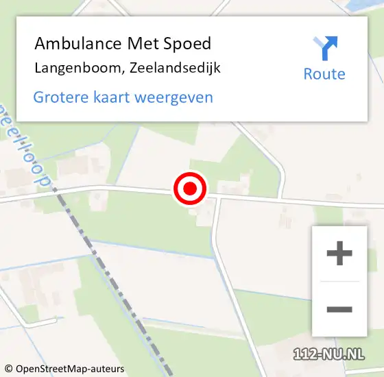 Locatie op kaart van de 112 melding: Ambulance Met Spoed Naar Langenboom, Zeelandsedijk op 25 mei 2015 12:13