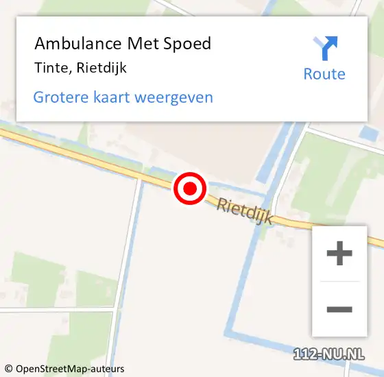 Locatie op kaart van de 112 melding: Ambulance Met Spoed Naar Tinte, Rietdijk op 25 mei 2015 13:40