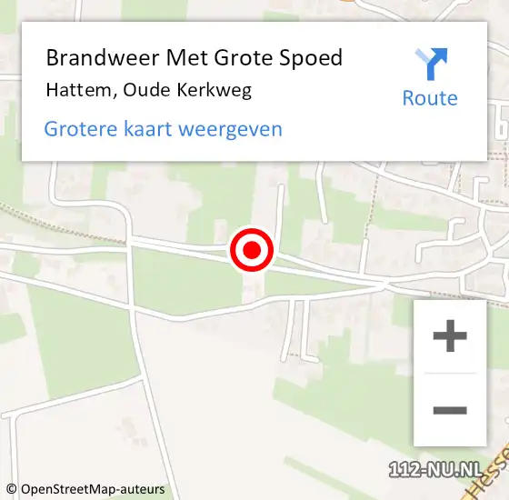 Locatie op kaart van de 112 melding: Brandweer Met Grote Spoed Naar Hattem, Oude Kerkweg op 25 mei 2015 14:26