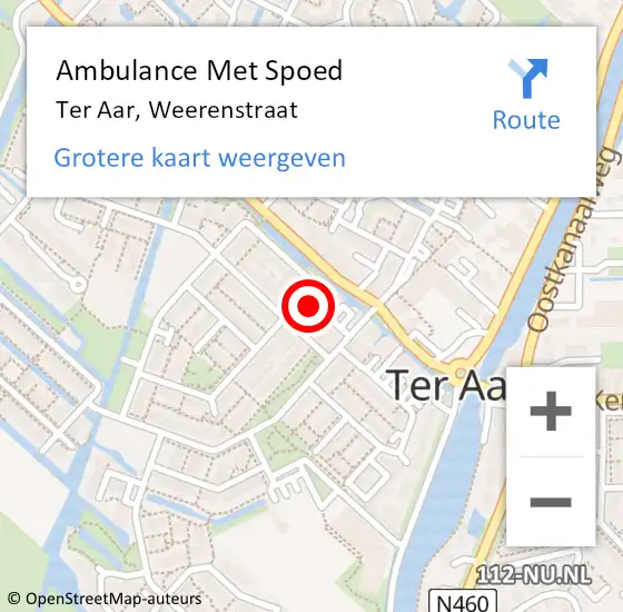 Locatie op kaart van de 112 melding: Ambulance Met Spoed Naar Ter Aar, Weerenstraat op 25 mei 2015 14:49