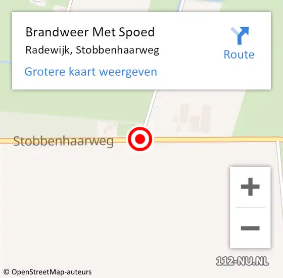 Locatie op kaart van de 112 melding: Brandweer Met Spoed Naar Radewijk, Stobbenhaarweg op 25 mei 2015 14:53