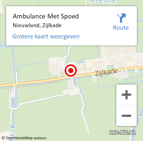 Locatie op kaart van de 112 melding: Ambulance Met Spoed Naar Nieuwland, Zijlkade op 25 mei 2015 16:42