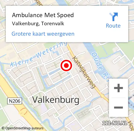 Locatie op kaart van de 112 melding: Ambulance Met Spoed Naar Valkenburg, Torenvalk op 25 mei 2015 16:45