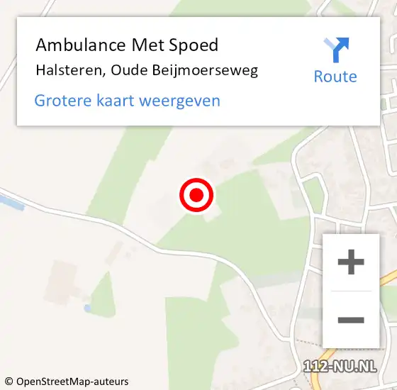 Locatie op kaart van de 112 melding: Ambulance Met Spoed Naar Halsteren, Oude Beijmoerseweg op 25 mei 2015 17:25