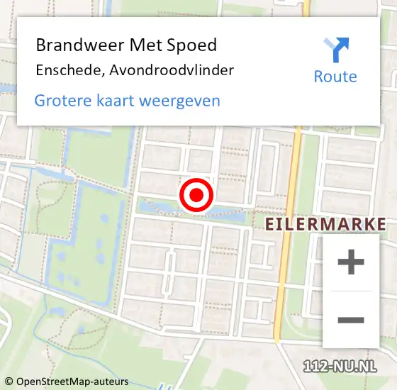 Locatie op kaart van de 112 melding: Brandweer Met Spoed Naar Enschede, Avondroodvlinder op 25 mei 2015 19:33