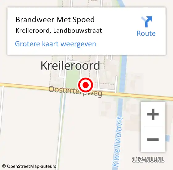 Locatie op kaart van de 112 melding: Brandweer Met Spoed Naar Kreileroord, Landbouwstraat op 25 mei 2015 19:34