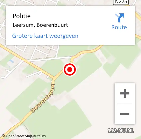 Locatie op kaart van de 112 melding: Politie Leersum, Boerenbuurt op 25 mei 2015 19:35