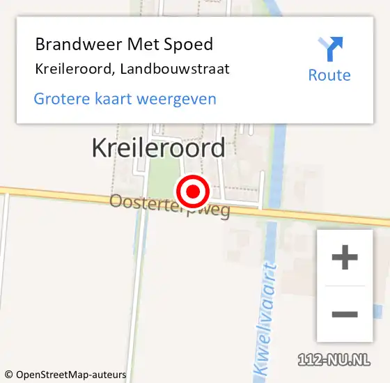 Locatie op kaart van de 112 melding: Brandweer Met Spoed Naar Kreileroord, Landbouwstraat op 25 mei 2015 19:37