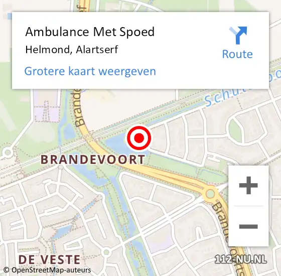 Locatie op kaart van de 112 melding: Ambulance Met Spoed Naar Helmond, Alartserf op 25 mei 2015 20:01