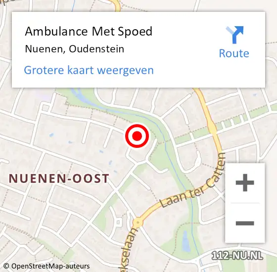 Locatie op kaart van de 112 melding: Ambulance Met Spoed Naar Nuenen, Oudenstein op 25 mei 2015 23:02