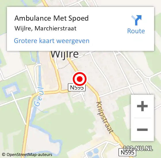 Locatie op kaart van de 112 melding: Ambulance Met Spoed Naar Wijlre, Marchierstraat op 12 september 2013 09:54