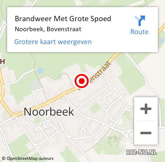 Locatie op kaart van de 112 melding: Brandweer Met Grote Spoed Naar Noorbeek, Bovenstraat op 26 mei 2015 01:36