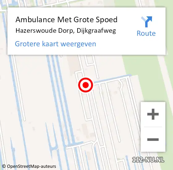 Locatie op kaart van de 112 melding: Ambulance Met Grote Spoed Naar Hazerswoude Dorp, Dijkgraafweg op 26 mei 2015 07:57