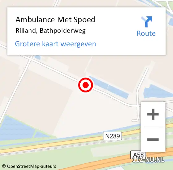 Locatie op kaart van de 112 melding: Ambulance Met Spoed Naar Rilland, Bathpolderweg op 26 mei 2015 09:38