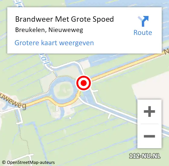 Locatie op kaart van de 112 melding: Brandweer Met Grote Spoed Naar Breukelen, Nieuweweg op 26 mei 2015 09:54