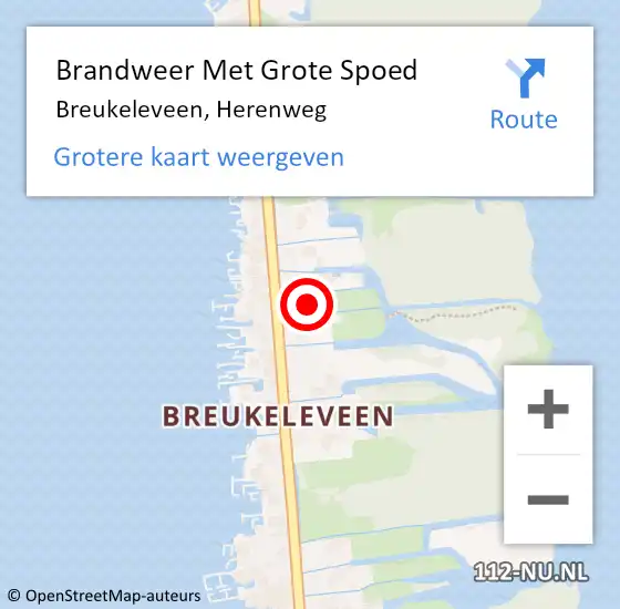 Locatie op kaart van de 112 melding: Brandweer Met Grote Spoed Naar Breukeleveen, Herenweg op 26 mei 2015 09:57