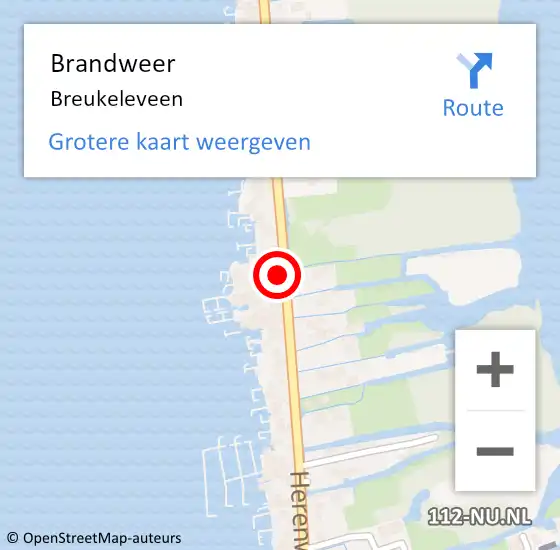 Locatie op kaart van de 112 melding: Brandweer Breukeleveen op 26 mei 2015 10:15