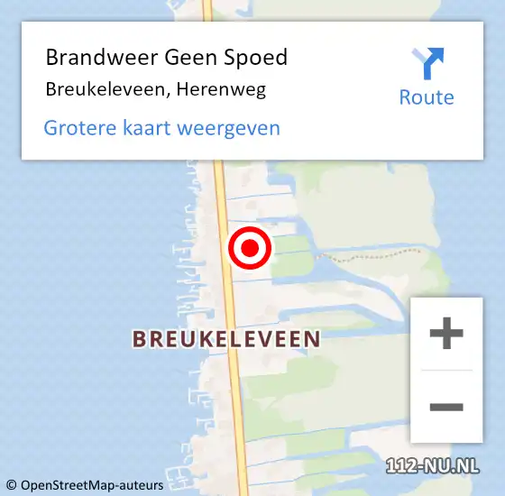 Locatie op kaart van de 112 melding: Brandweer Geen Spoed Naar Breukeleveen, Herenweg op 26 mei 2015 11:49